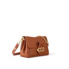 LOUIS VUITTON® - Dauphine Soft Mm - Cognac Louis Vuitton Dauphine, Micro Bags, Louis Vuitton Official Website, Trunk Bag, Latest Bags, Louis Vuitton Official, Wallet Pouch, Buckle Shoes, Monogram Bag