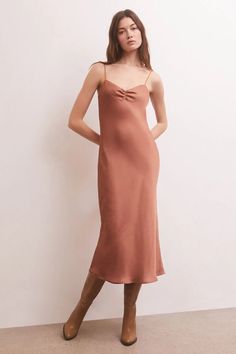 Made to stand out, the Lark Lux Sheen Slip Dress is made using our Poly Sheen fabric and features shirring at the sweetheart neckline, a bias cut, and is fully lined for added comfort. Fabric Content: 100% Polyester Ceremonial Clothing, Slip Midi Dress, Dress Home, Dress Satin, Satin Slip Dress, Everyday Dresses, Night Looks, Sweetheart Neckline