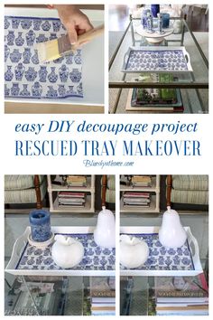 an easy diy decoupage project that is perfect for the coffee table