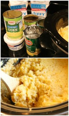 the ingredients are being mixed together in the crock pot to make mashed potatoes