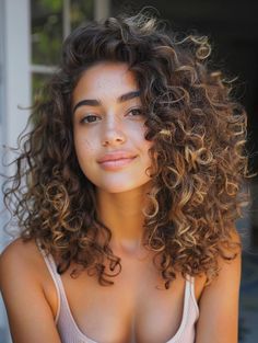 Hairstyle Curly Hair Styles and Curly Hair Style to Try Curl 2c Haircut, Curly Hair Subtle Highlights, Girls Curly Haircut, 2024 Curly Hair Trends, Brown Hair Subtle Highlights, Curly Highlights, Curly Cuts, Head Quarters