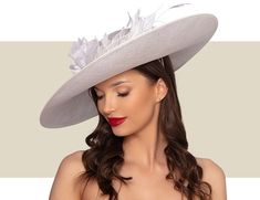 Image 1 Formal Beige Hats With Structured Crown, Cream Event Hat, Luxury White Hats For Spring, Luxury Wide Brim White Hat, Elegant Beige Hats For Events, Chic White Hat With Structured Crown, Formal Cream Hat With Structured Crown, Cream Formal Hat With Structured Crown, Elegant Cream Hat For Event