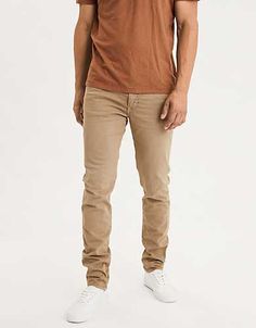 AE Flex Skinny Pant Jeans Outfit Men, Summer Pants Outfits, Pacsun Mens, Khaki Jeans