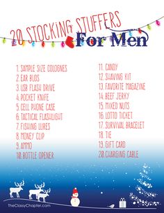 Do you struggle with putting together a stocking for the man in your life? Here is a great list to get you started. Men Stocking Stuffers, Boyfriend Boyfriend, Gifts For Guys, Stocking Stuffers For Men, Customised Gifts, Art Of Manliness, Puzzle Games, My Funny Valentine, Christmas 2016