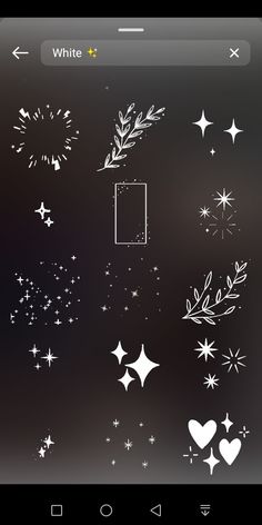 a black and white photo with stars and sparkles