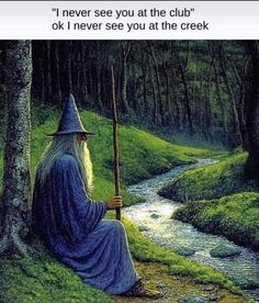 an image of wizard sitting in the woods with a wand and looking at his surroundings