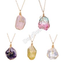 As product is from natural mineral and handmade, each pieces would be vary in each piece.

Stones: Rose Quartz, Amethyst, Citrine, Clear Crystal, Mixed(dyed). Gold Crystal Necklaces With Stones, Gold Mineral Crystal Necklace With Stones, Handmade Gold Crystals For Jewelry Making, Gold Mineral Crystal For Jewelry Making, Handmade Gold Crystals For Healing, Copper Wire Pendant Crystal Necklace As Gift, Handmade Gold Healing Crystals, Artisan Gold Wire Wrapped Crystal Necklaces, Gold Wire-wrapped Crystal Pendant Necklace