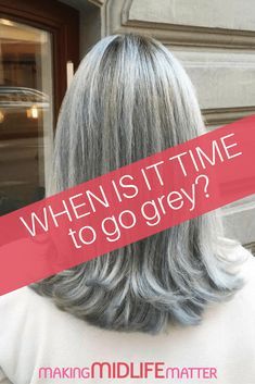 There comes a time when coloring your hair isn't about wanting a change as much as covering grey hair roots. When do you stop and let nature do its thing? Covering Grey Hair, Transition To Grey Hair, Cover Gray Hair Naturally, Cover Grey Hair, Grey Hair Roots, Grey Hair Over 50, Grey Hair Transformation, Grey Hair Dye, Grey White Hair