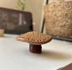 a small mushroom sitting on top of a table