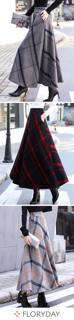 Check Maxi Elegant Pockets Skirts, tartan skirts, women skirts, elegant, maxi skirts, stylish, gorgeous. Skirt Diy, Skirt Maxi, Long Skirts, Maxi Skirts, Mode Vintage, Work Attire, Skirts With Pockets, Browning