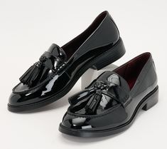 The loafer is a classic shoe that will never go out of style. Slip your feet into them and show off the chic tassel detail.  The best part about these beauties? They pair well with nearly any outfit. Wear them with a sweater and jeans, a button-front blouse and mini skirt, or a flowy printed dress. This preppy look will last throughout the seasons. From Franco Sarto. Fall Workwear Slip-on Tassel Loafers, Business Tassel Loafers For Fall With Flat Heel, Black Tassel Loafers For Fall Workwear, Business Loafers With Tassels For Fall, Fall Office Tassel Loafers With Brogue Detailing, Chic Tassel Loafers With Round Toe For Fall, Casual Tassel Loafers For Workwear In Fall, Fall Workwear Tassel Loafers With Brogue Detailing, Chic Fall Tassel Loafers