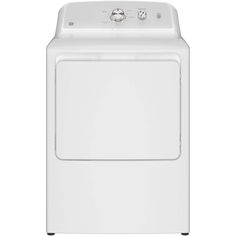 a white dryer sitting on top of a washer in front of a white background