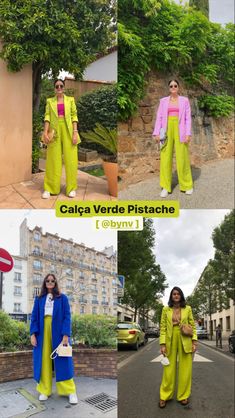 Lime Green Color Block Outfit, Neon Green Color Combinations Outfit, Lime Green Combination Outfit, How To Style Lime Green Pants, Lime Dress Outfit Color Combinations, Green Contrast Color Combinations Dress