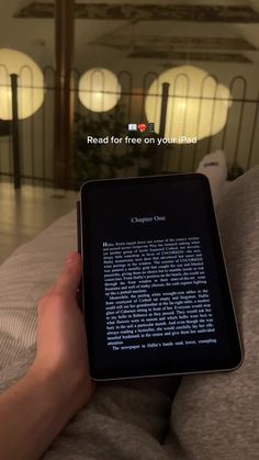 someone is reading a book on their kindle with the caption read for free on your ipad