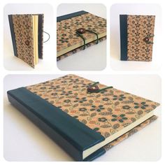 Capa em tecido, borda em couro ecológico. Costura portuguesa, Fechamento com botão e elástico, bolso interno. Frames Diy Crafts, Handmade Journals Diy, Green Notebook, Handmade Sketchbook, Diy Projects Gifts, How To Make Scrapbook, Writing Notebook, Diy Notebook