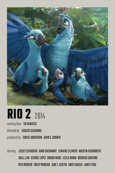 the rio 2 movie poster with three blue birds