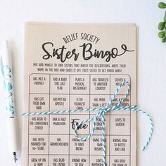 a paper game with the words'selfie society sister bingo'written on it