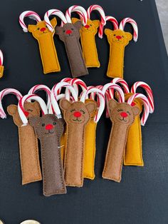 some candy canes are in the shape of animals