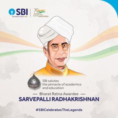 SBI salutes India’s former President and eminent Educationist Dr. Sarvepalli Radhakrishnan on his birth anniversary. #BharatRatna #SBICelebratesTheLegends #AmritMahotsav Dr Sarvepalli Radhakrishnan, Sarvepalli Radhakrishnan