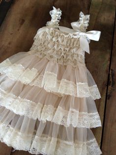 Flower Girl Dress  Lace Flower girl for zoey! Country Flower Girls, Baby Lace Dress, Lace Flower Girl Dress, Rustic Flower Girls, Girls Lace Dress, Ivory Flower Girl, Ivory Lace Dress, Infant Flower Girl Dress, Frou Frou