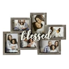 four framed photos with the words, blessed