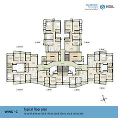 the floor plan for an apartment building with multiple floors and several rooms, including one bedroom