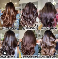 Cappuccino Hair Color Dark Brown, Hot Chocolate Hair Color Brunettes, Balayage Mocha Brown, Mocha Brown Balayage On Black Hair, Mocha Mousse Hair Color, Different Shades Of Brunette, Different Types Of Brown Hair Shades, Types Of Brunette Hair Color, Types Of Brown Hair Color Shades