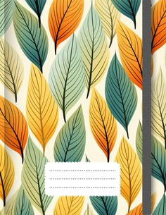 an image of a book cover with colorful leaves on the front and back covers in different colors