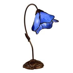 Our Poleking series of table lamps is an easy way to add unique color and charm to any room of your home. This 1 light lily lamp features a single gossamer lily blossom in light blue art glass. Lily Lamp, Light Blue Art, Tiffany Table Lamps, Art Glass Lamp, Beautiful Desk, Metal Table Lamps, Tiffany Style, Accent Lamp, Blue Art