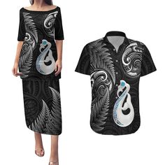 Personalised New Zealand Couples Puletasi Dress and Hawaiian Shirt Aotearoa Silver Fern With Manaia Maori Unique Black LT14Save on shipping and order more than one combo. PLEASE READ THE SIZE CHART CAREFULLY BEFORE CHOOSING YOUR SIZE. - Material: Polyester fiber (polyester), Moderate softness, cotton. Each panel is individually printed, cut and sewn to ensure a flawless graphic with no imperfections. And high definition printing makes these a pleasure to wear for all occasions. Features a specialty high definition heat-dye application that ensures long lasting color vibrancy even after machine washing. THE CUSTOM ORDER PROCESS: Our all-over printed products require 3-7 business days production time, quality is checked before and after printing. We take pride in offering you a keepsake that Button Shirts, Silver Fern, Button Shirt, Xl Dress, Summer Shirts, Hawaiian Shirt, Fashion Games, Cotton Shirt, High Definition