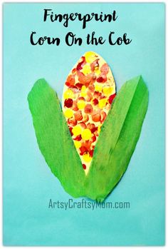 fingerprint corn on the cob craft for kids