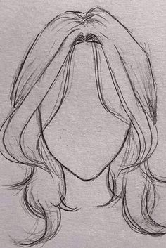 a drawing of a woman's head with long hair