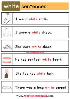 White Sight Word Worksheet Printable. Sight Word Sentence Cards, Tracing Worksheets Preschool, Worksheet For Kids, English Phonics, Learning English For Kids