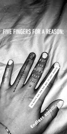 a person's hand with five fingers for a reason written on it and three pencils in the palm