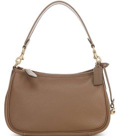 COACH Cary Pebble Leather Crossbody Shoulder Bag | Dillard's Classic Crossbody Shoulder Bag With Pebbled Texture, Classic Pebbled Crossbody Shoulder Bag, Formal Crossbody Shoulder Bag With Pebbled Texture, Coach Brown Pebbled Leather Bag, Luxury Brown Bag With Pebbled Texture, Brown Pebbled Leather Coach Bag, Luxury Brown Bags With Pebbled Texture, Classic Coach Bag With Pebbled Texture, Elegant Coach Bags With Pebbled Texture