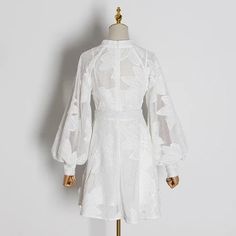 LONG SLEEVE PATCHWORK WHITE DRESS – CTRL N U I T White Lace Patchwork Mini Dress, White Patchwork Party Dress, White Long Sleeve Spring Dress, White Patchwork Knee-length Dress, White Knee-length Patchwork Dress, White Patchwork Mini Dress, White Patchwork Dresses For Spring, White Patchwork Dress For Spring, White Patchwork Mini Dress For Fall