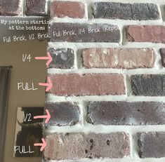 a brick wall with instructions on how to put the bricks in place and fill them up