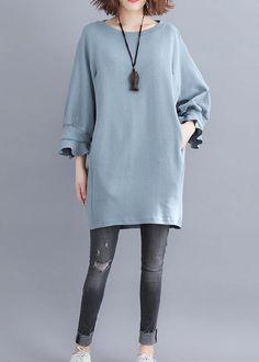 Casual Half Sleeve Tunic For Spring, Casual Half Sleeve Tunic, Casual Half Sleeve Summer Tunic, Oversized Blue Tunic For Spring, Blue Oversized Casual Tunic, Oversized Blue Casual Tunic, Casual Blue Tunic For Spring, Blue Casual Short Sleeve Tunic, Blue Short Sleeve Casual Tunic