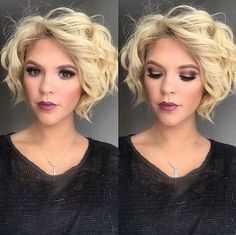 18 Super Cute Ways to Curl Your Bob Stacked Hairstyles, Kort Bob, Κούρεμα Bob, Wavy Hairstyle, Blonde Bob Hairstyles, Wavy Curly Hair, Short Bob Haircuts