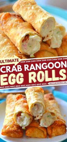 CRAB RANGOON EGG ROLLS Crab Rangoon Egg Rolls, Super Bowl Party Food, Small Town Woman, Bowl Party Food, Egg Roll Recipes