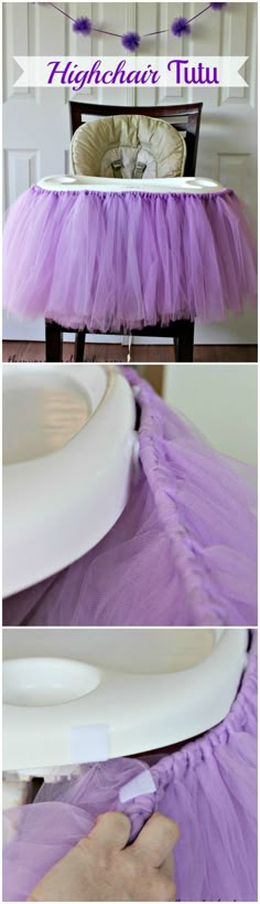 the tulle is being made into a chair