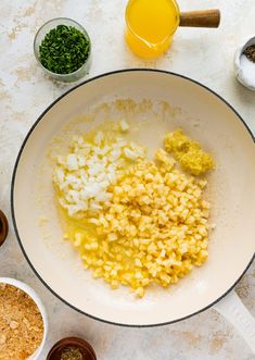 corn and other ingredients in a bowl on a table