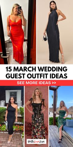 Spring into style with these gorgeous Best March Wedding Guest Outfit Ideas! 🌸 Explore the best outfit ideas for March weddings, from soft pastels to bold brights. Get tips on how to dress for the season and make a statement at the wedding. Save this pin for later and start shopping for your perfect wedding guest outfit!