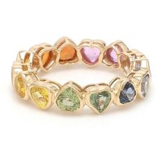 A beautiful multi colored or rainbow heart sapphire eternity band which can then be stacked and layered with other styles. Set with 4 mm natural heart-cut sapphires, the ring has a timeless modern aesthetic. Item Details • Made to Order. • Gold Kt: 14K Solid Gold • Custom Gold Color: Rose Gold, Yellow Gold, White Gold • Cut: Heart • Setting Type: Bezel • Ready to Ship in 15-20 business days If you have any additional questions about this ring, just hit the "Ask a Question" button (just to the ri Bezel Eternity Band, Sapphire Eternity Band, Eternity Band Ring, Brooch Jewelry, Rainbow Heart, Color Ring, Eternity Band, Modern Aesthetic, Eternity Bands