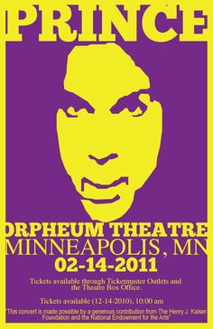 the poster for prince's upcoming show