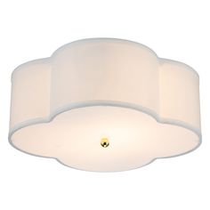 a white ceiling light with two shades on it