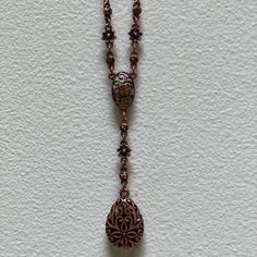 Beautifully Detailed Swirl With Small Flowers And Bronze Crystals, Adjustable Necklace. Bronze Colored, Lightweight, 16” Vintage Copper Necklaces, Elegant Adjustable Copper Necklace, Elegant Copper Dangle Necklaces, Elegant Bronze Copper Necklace, Elegant Brown Jewelry With Adjustable Chain, Elegant Adjustable Necklace With Vintage Charm, Elegant Adjustable Vintage Charm Necklace, Elegant Vintage Charm Adjustable Necklace, Elegant Brown Necklace With Lobster Clasp