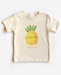 Pineapple Shirt, Kids Pineapple Shirt, for Kids Pineapple Gift Tee, Pineapple Lover Shirt, Pineapple Heart Shirt by Kidztee - Etsy Cute White Fruit Design Tops, Cute White Tops With Fruit Design, Cute Cotton Tops With Fruit Design, Cute Crew Neck T-shirt With Fruit Design, Cotton Graphic Tee With Fruit Design, Graphic Tee With Fruit Design In Cotton, Fun Cotton Tops With Fruit Print, Cute Green Top With Fruit Print, Fun Short Sleeve T-shirt With Fruit Print