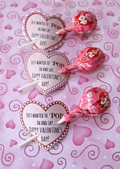 valentine's day lollipops on a table