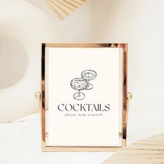 there is a sign that says cocktails on it